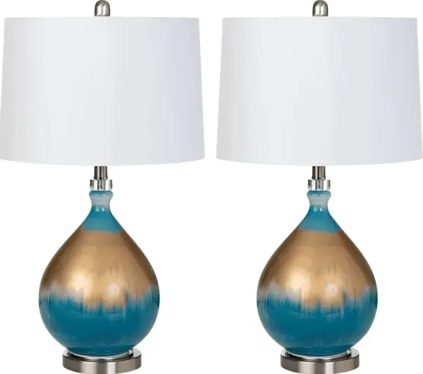 Marbella Creek Blue Table Lamps, Set of 2