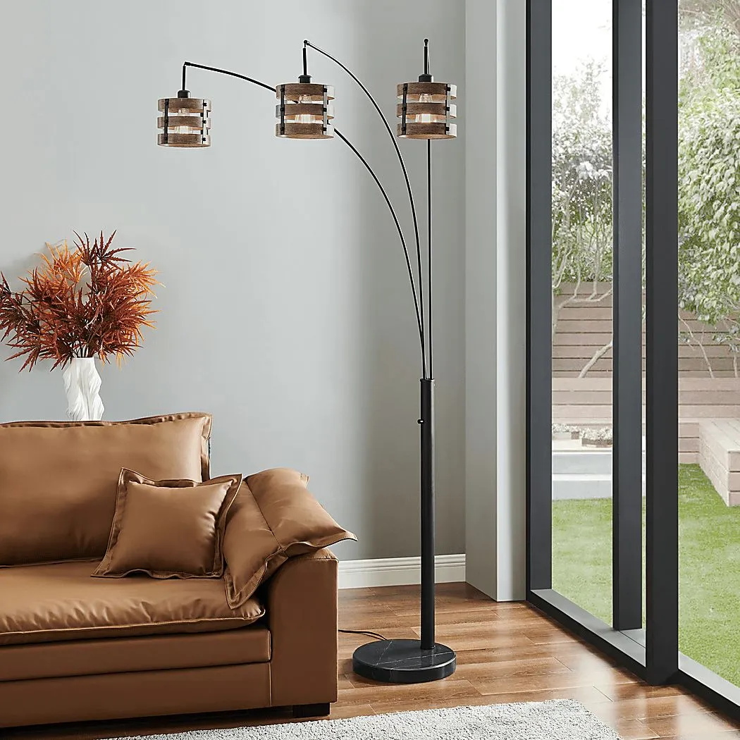 Quaylo Cove Black Arc Floor Lamp