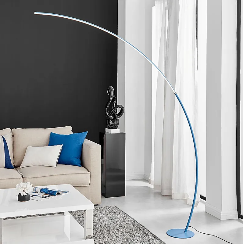 Crescentt Blue Floor Lamp