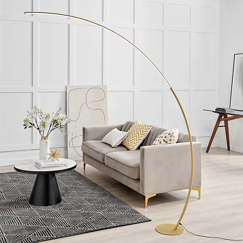 Crescentt Gold Floor Lamp