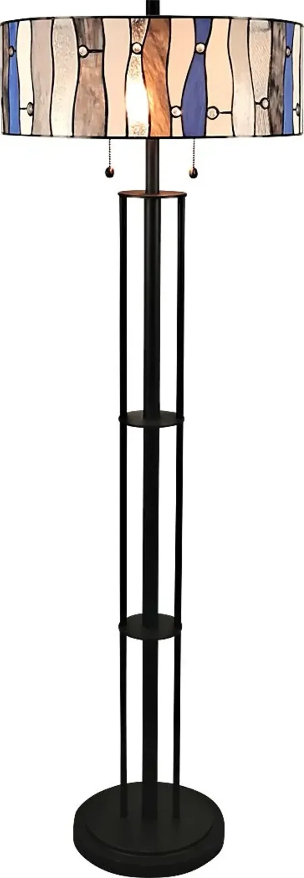 Shiloh Avenue Blue Tiffany Floor Lamp