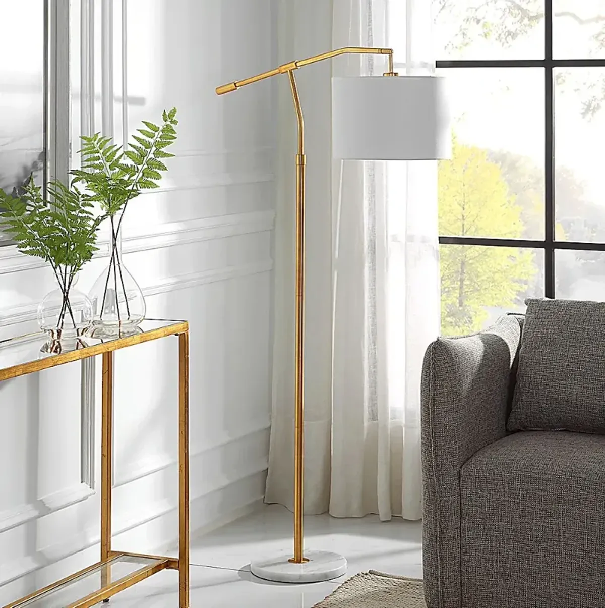 Alatka Drive Gold Floor Lamp