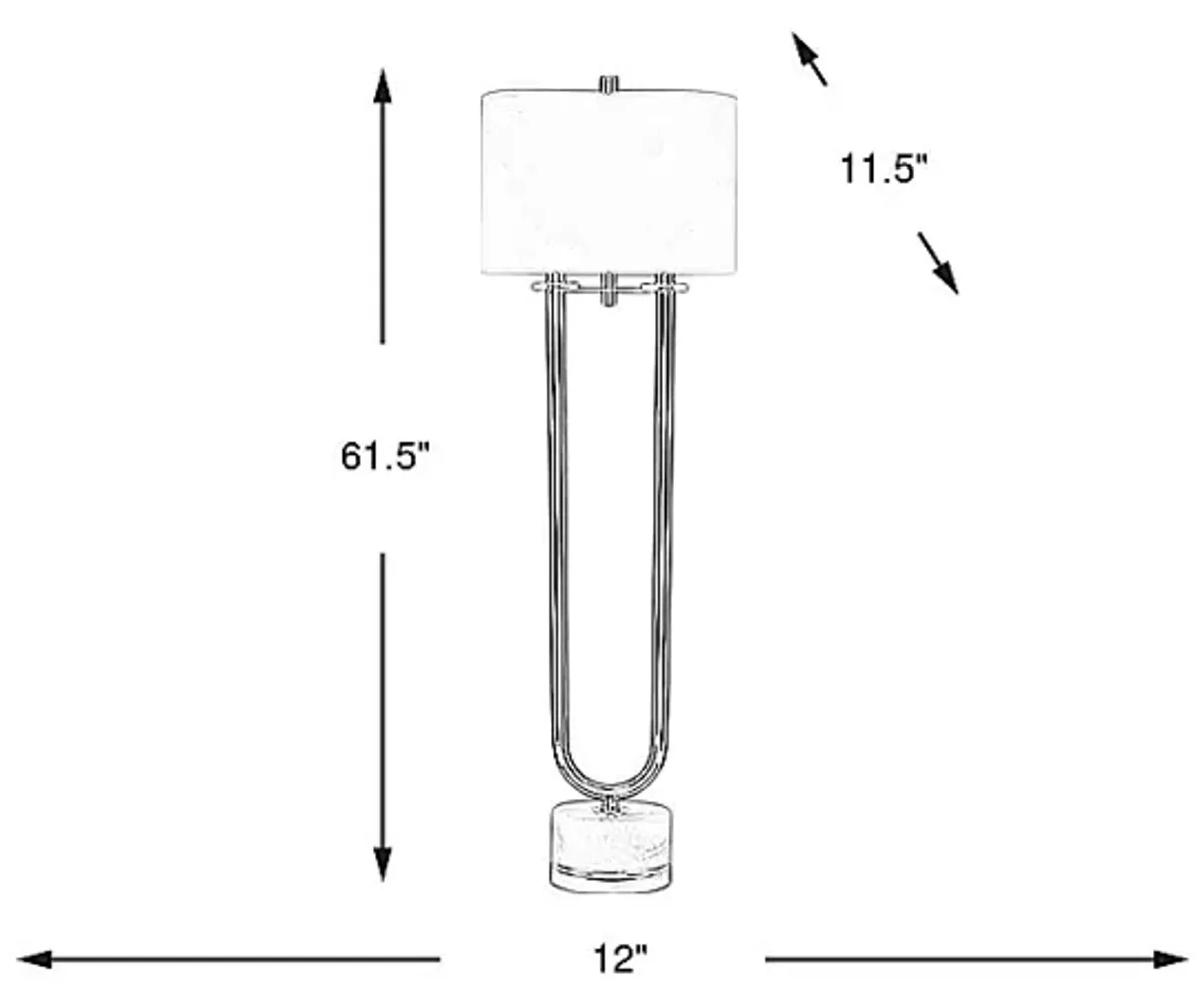 Dolonita Shade Silver Floor Lamp