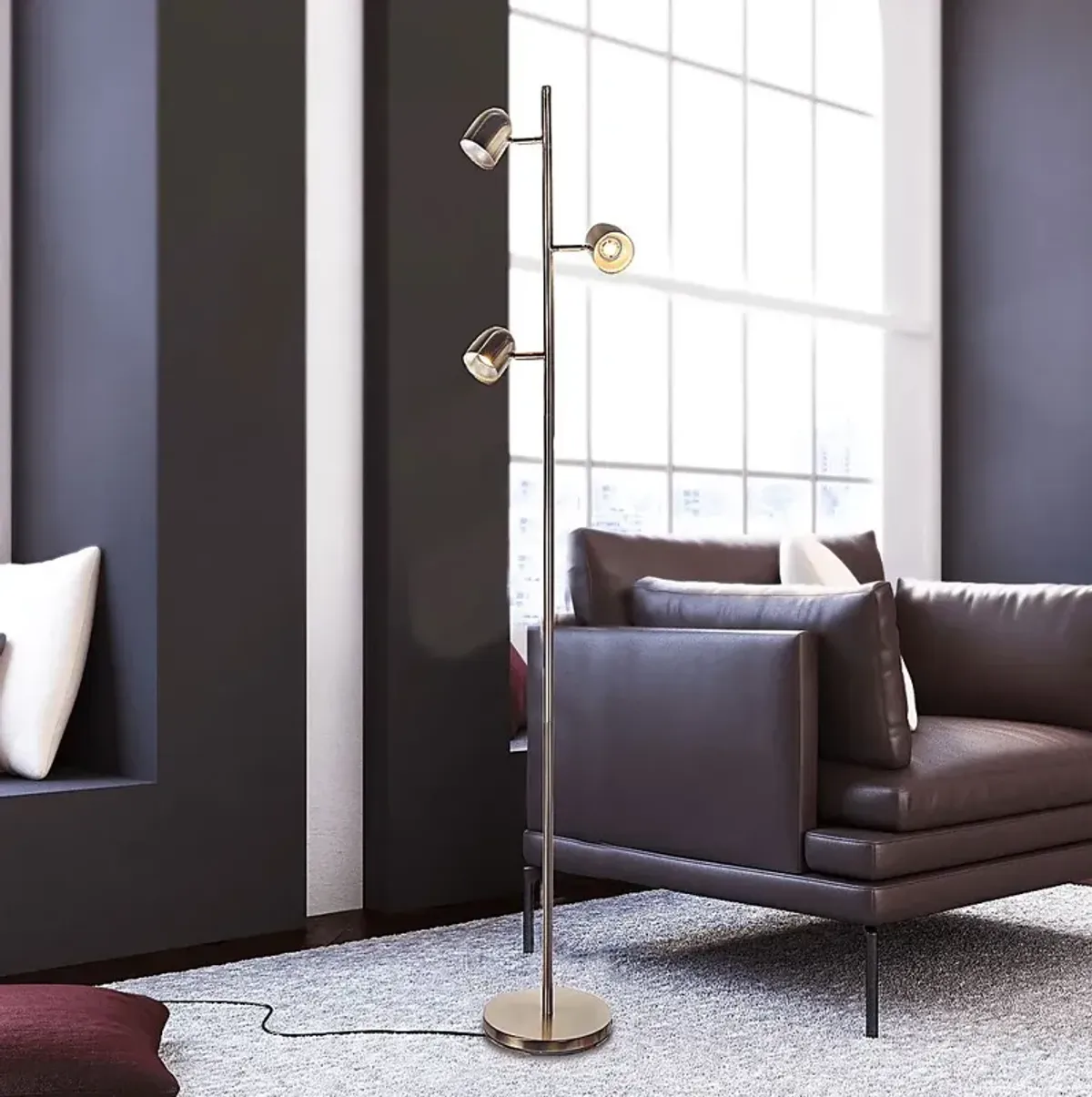 Cunningham Court Brass Floor Lamp