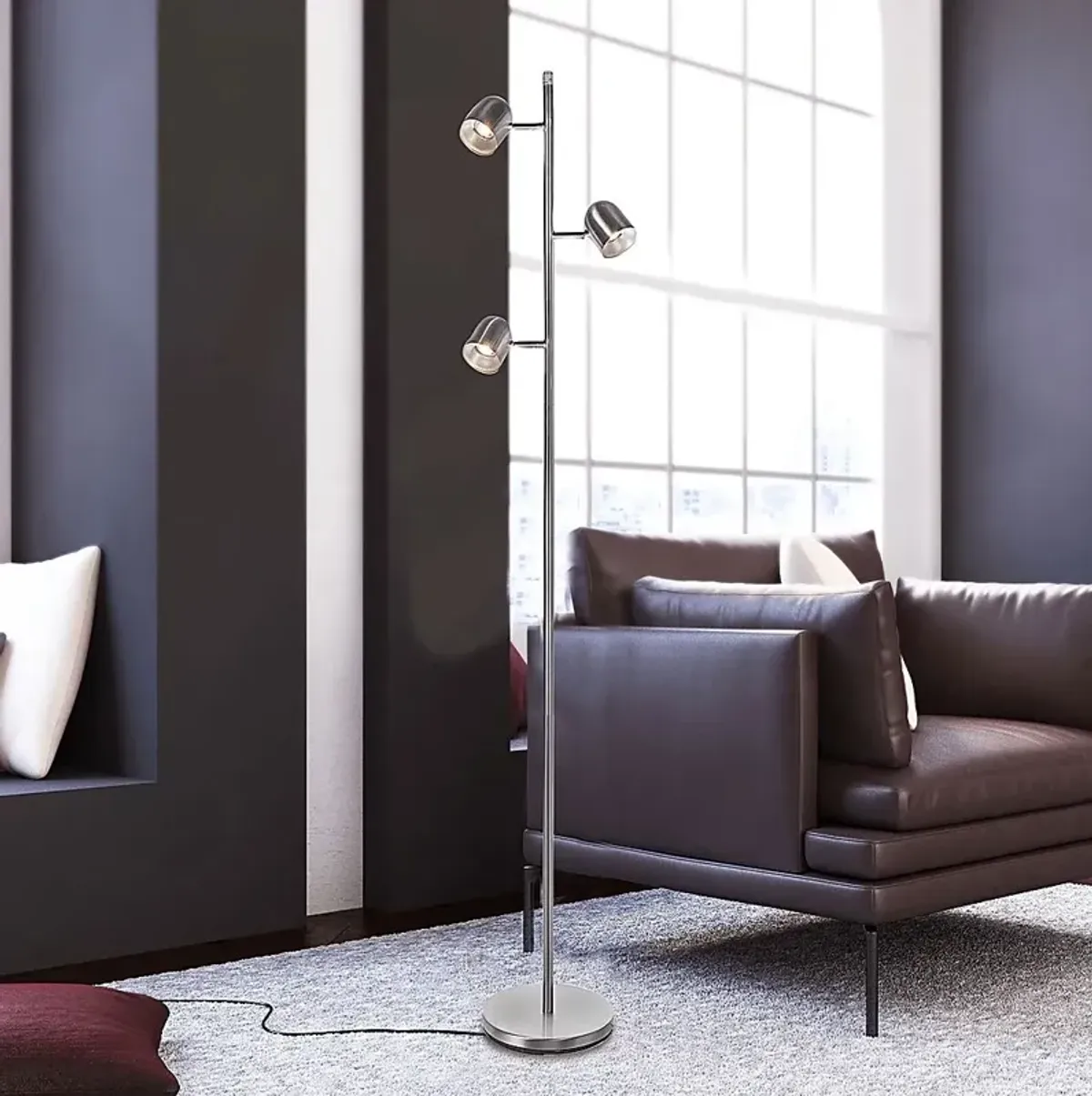 Cunningham Court Nickel Floor Lamp