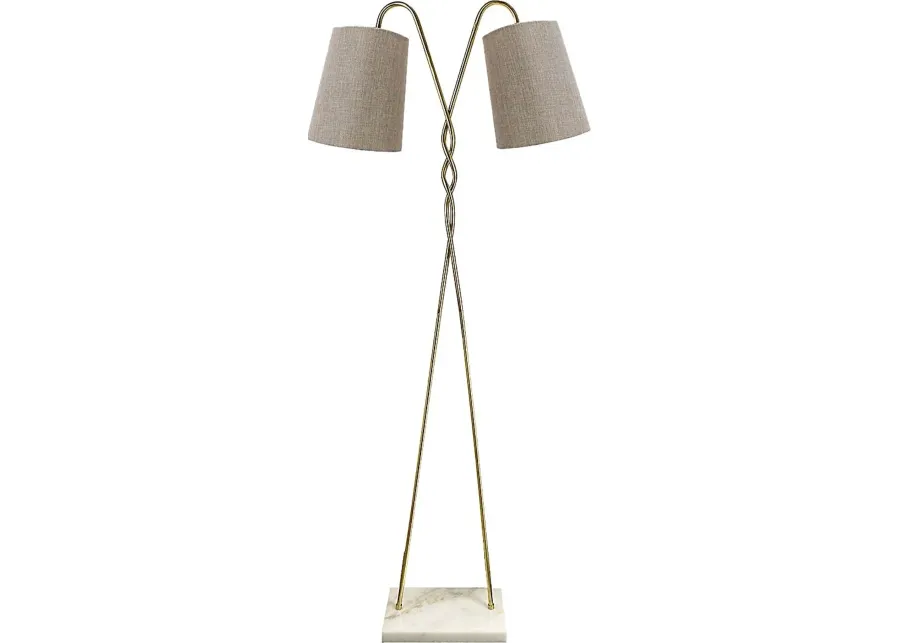 Amaretto Isle Brass Floor Lamp