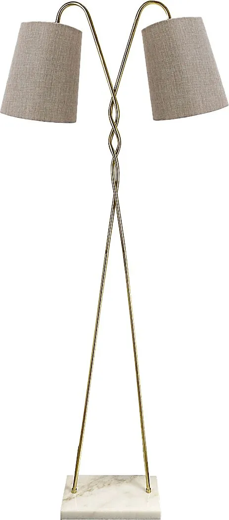 Amaretto Isle Brass Floor Lamp