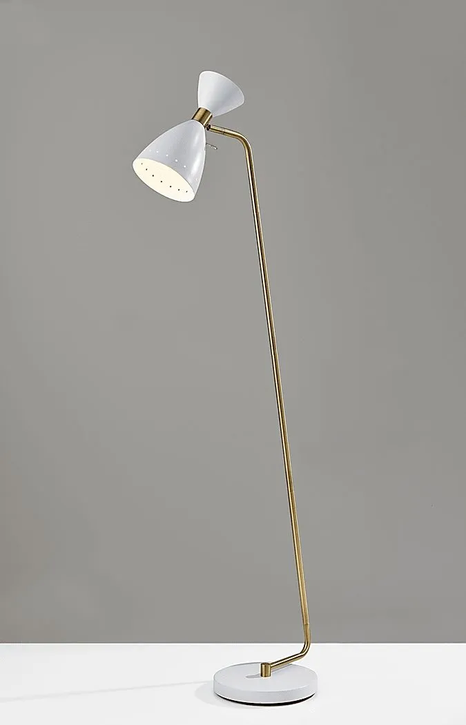 Jules Drive White Floor Lamp