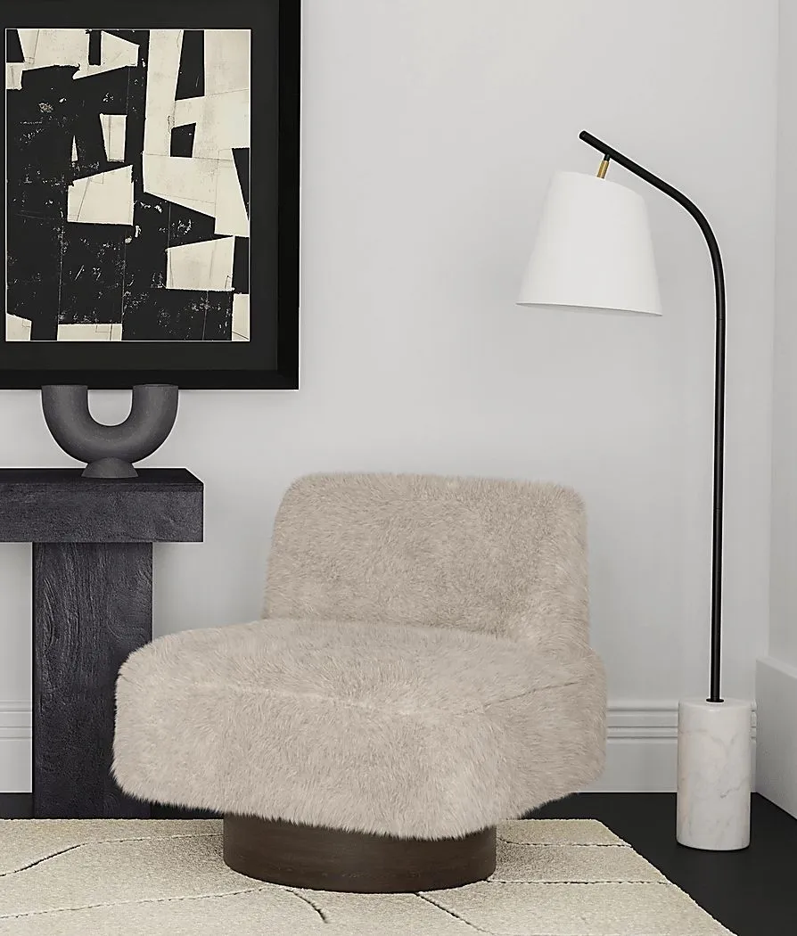 Fau Bend Black Floor Lamp