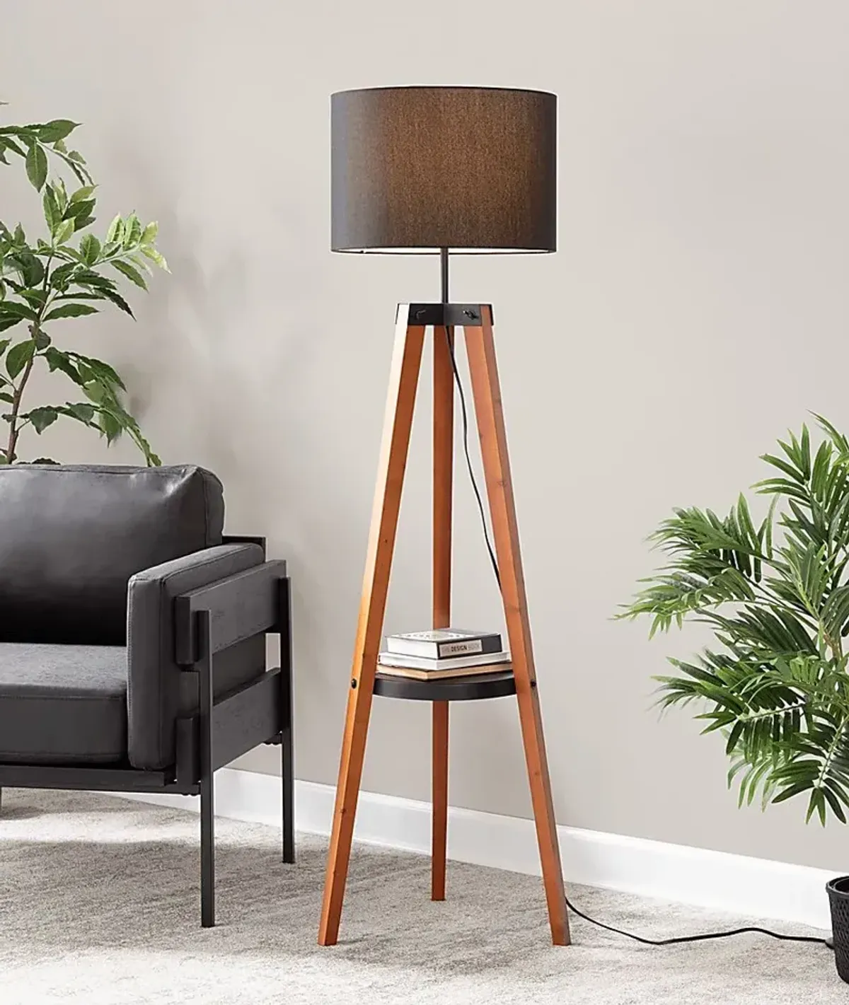 Capstan Court Walnut Floor Lamp