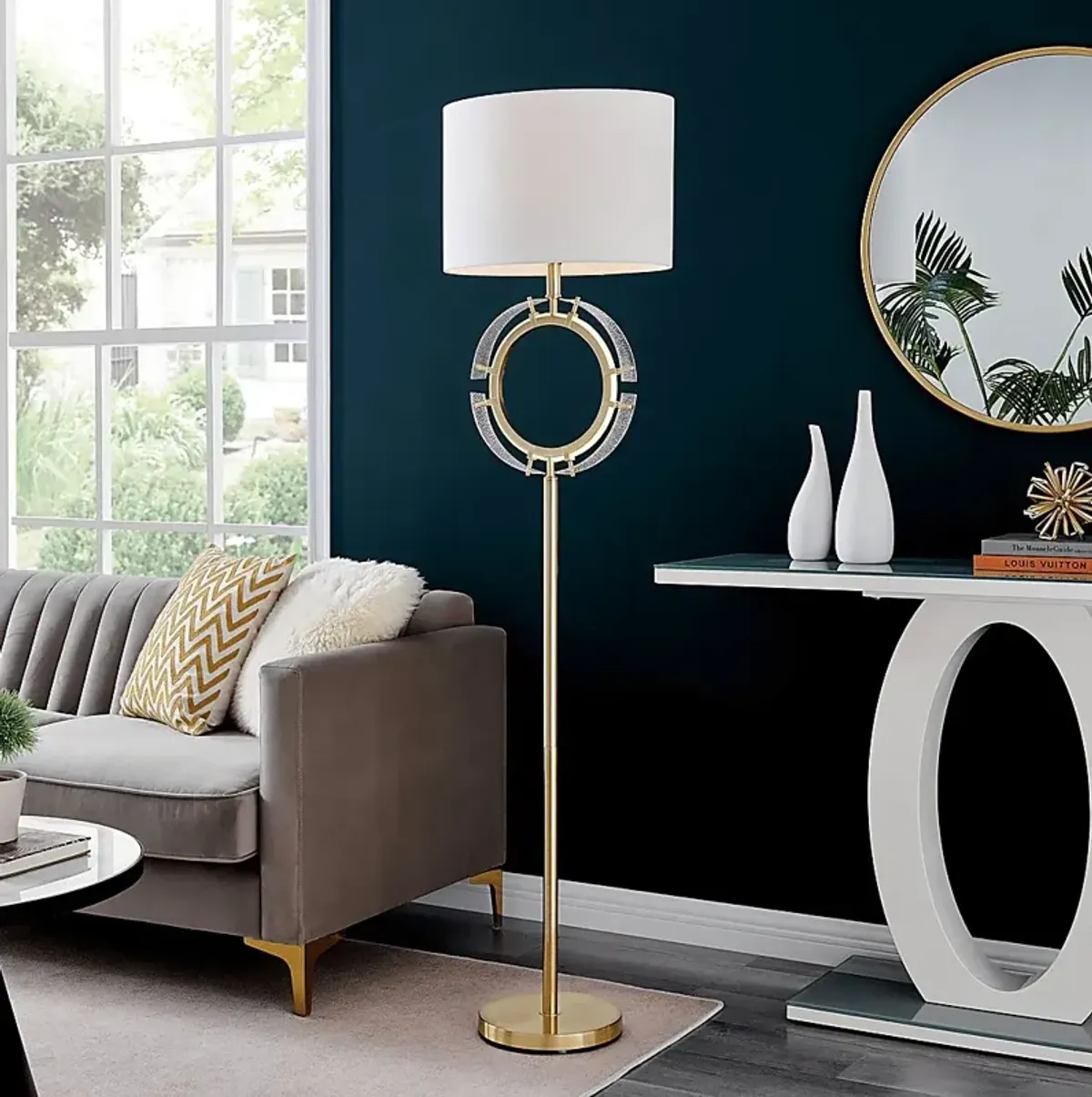 Plumosa Park Gold Floor Lamp