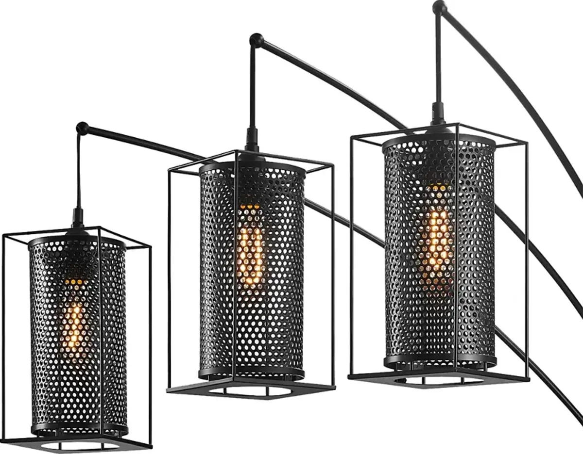 Zimke Cove Black 3-Arc Floor Lamp