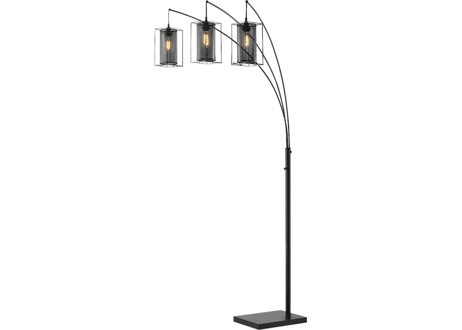 Zimke Cove Black 3-Arc Floor Lamp