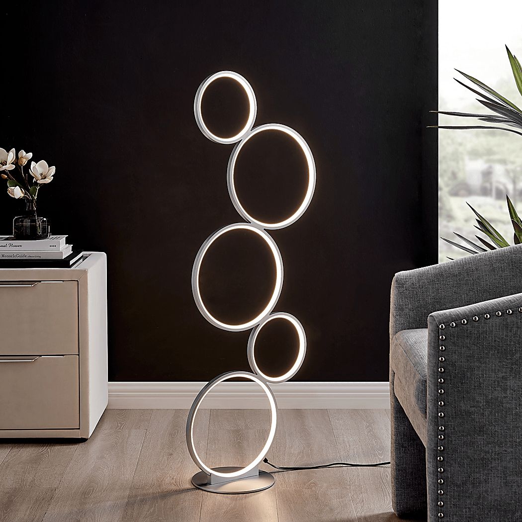 Magna Circle Silver Floor Lamp