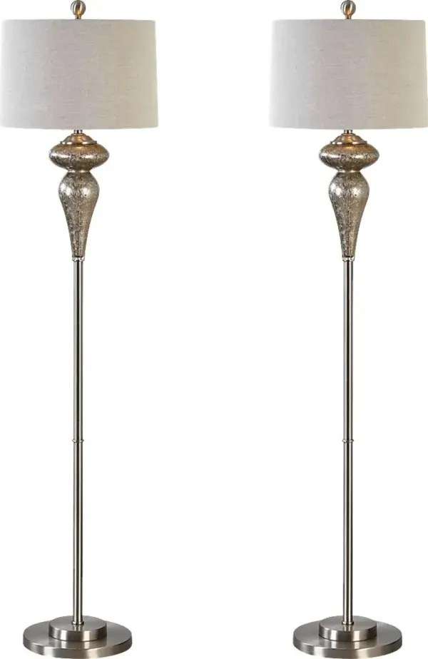 Fallon Moor Nickel Floor Lamps, Set of 2