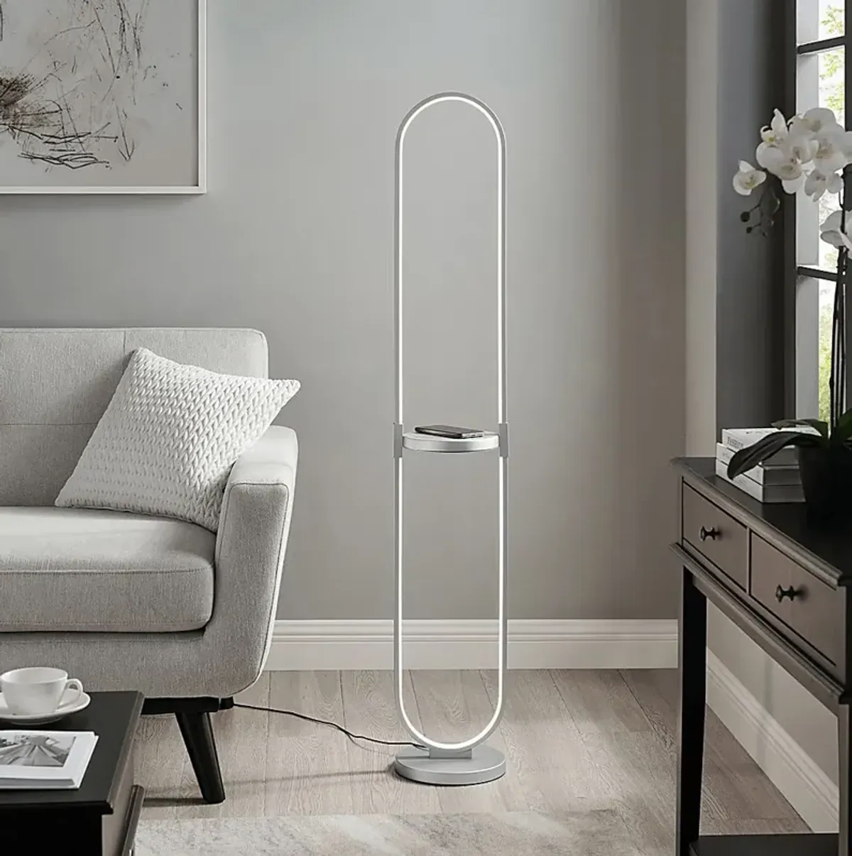 Ednam Avenue Silver Floor Lamp