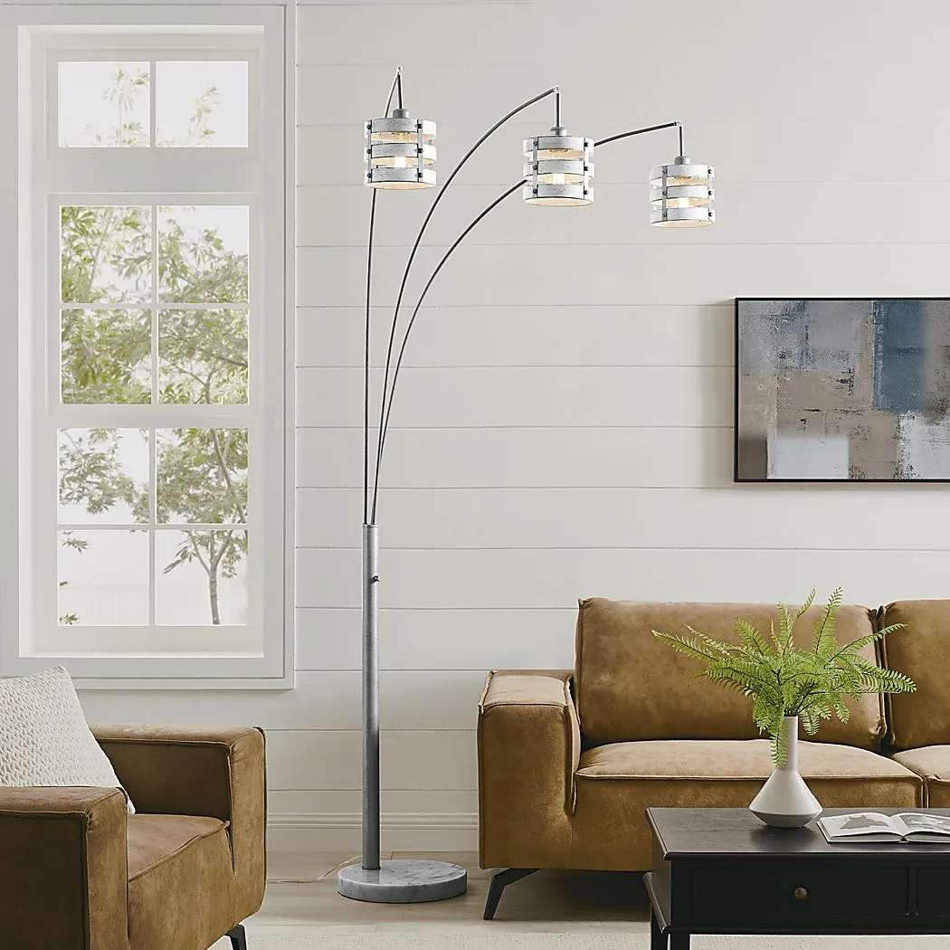 Quaylo Cove Silver Arc Floor Lamp