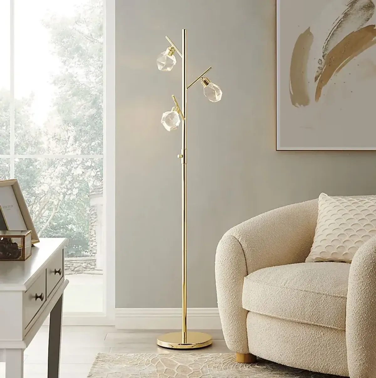 Divot Summit Gold Floor Lamp