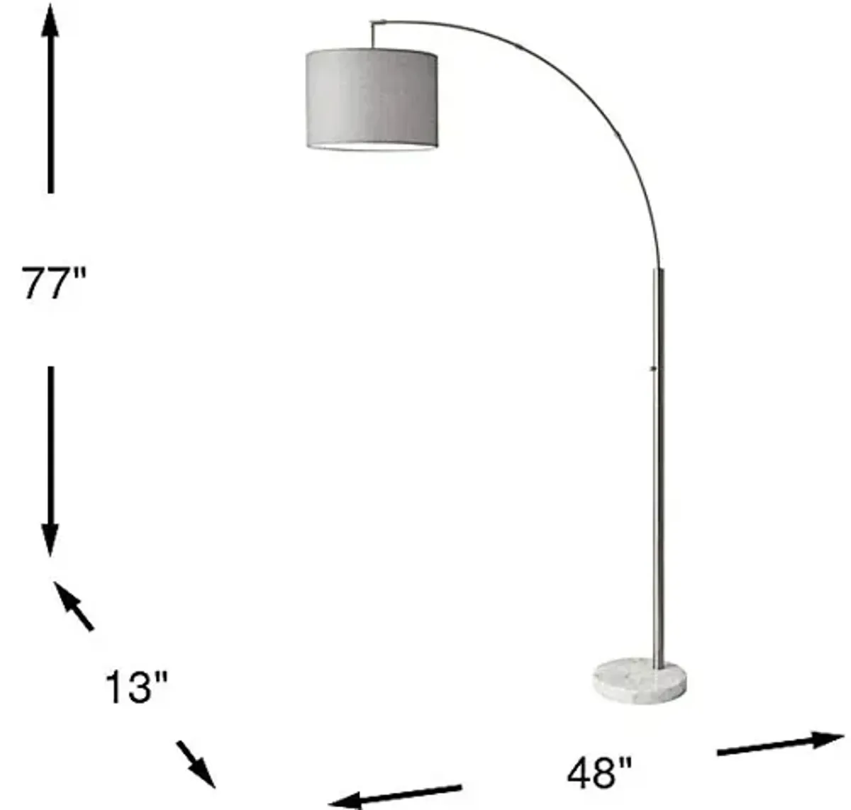 Bowery Town Silver Arc Floor Lamp