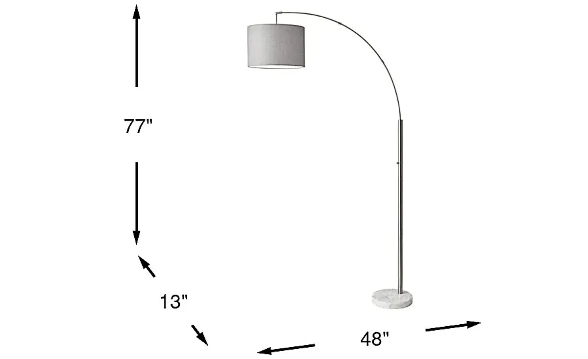 Bowery Town Silver Arc Floor Lamp