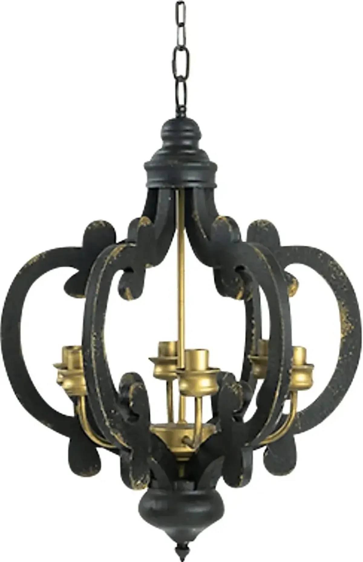 Leda Post Black Chandelier