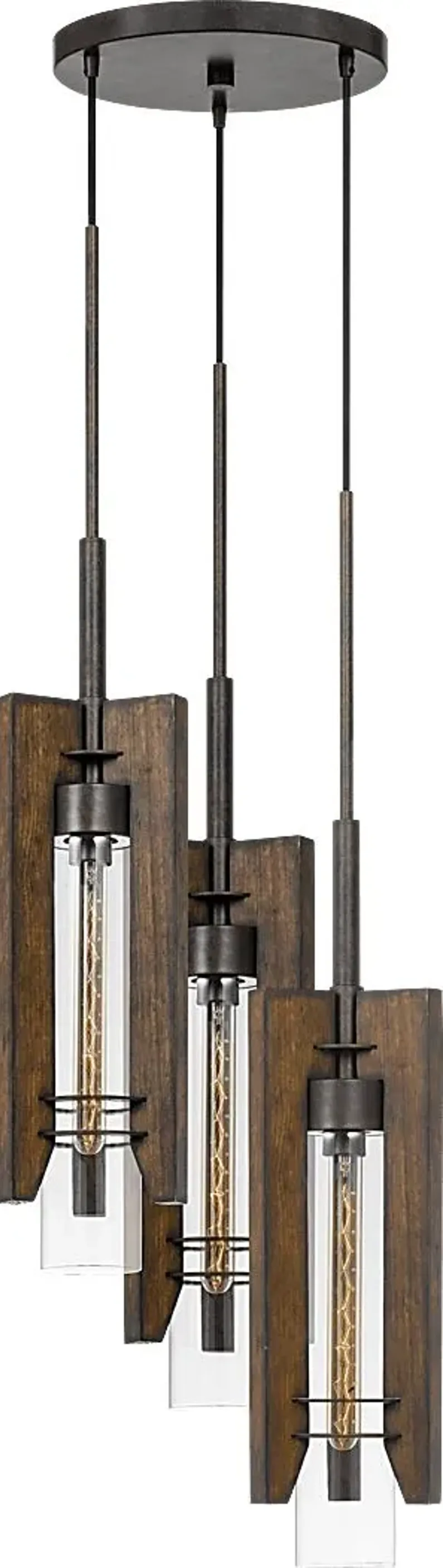 Ashlar Brown 3 Light Chandelier