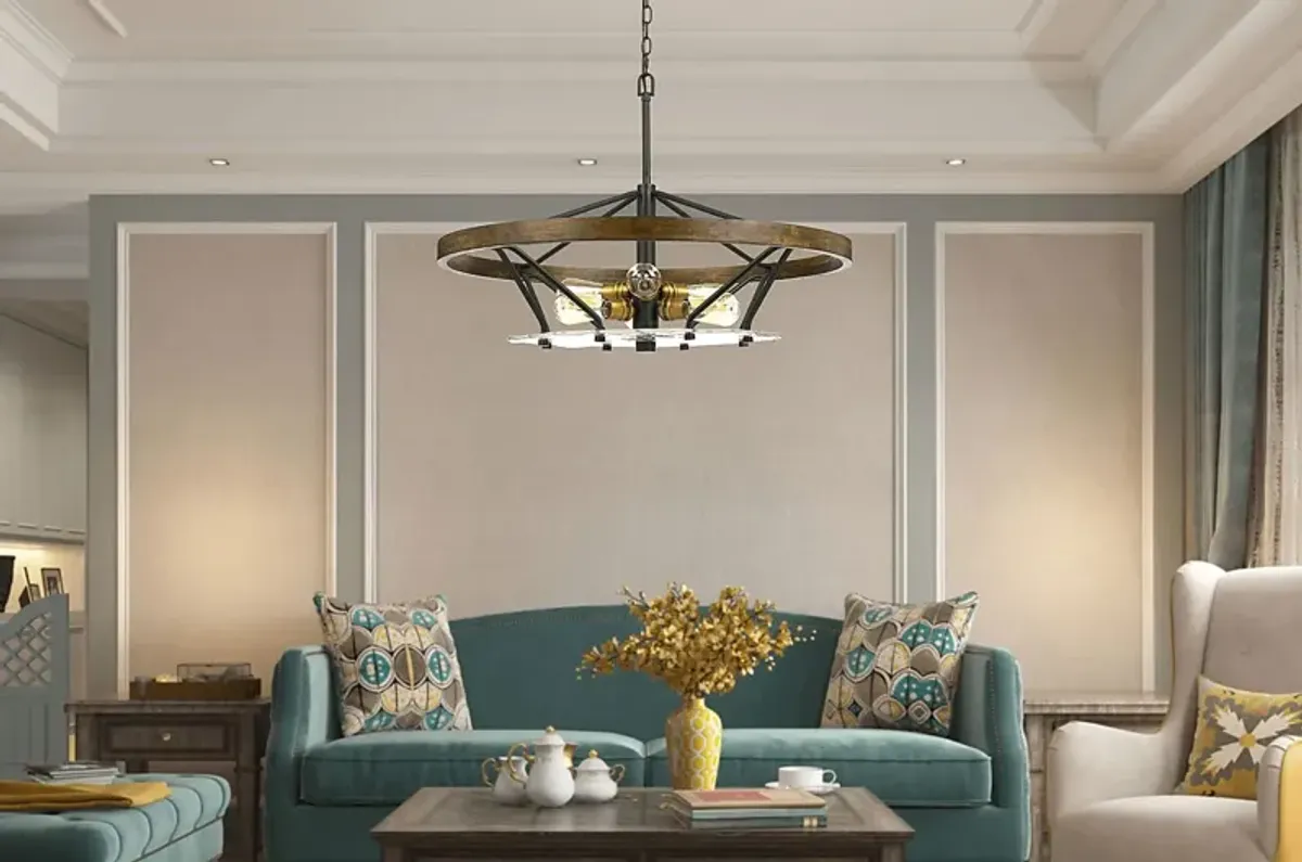 Fountain Village Bronze Chandelier