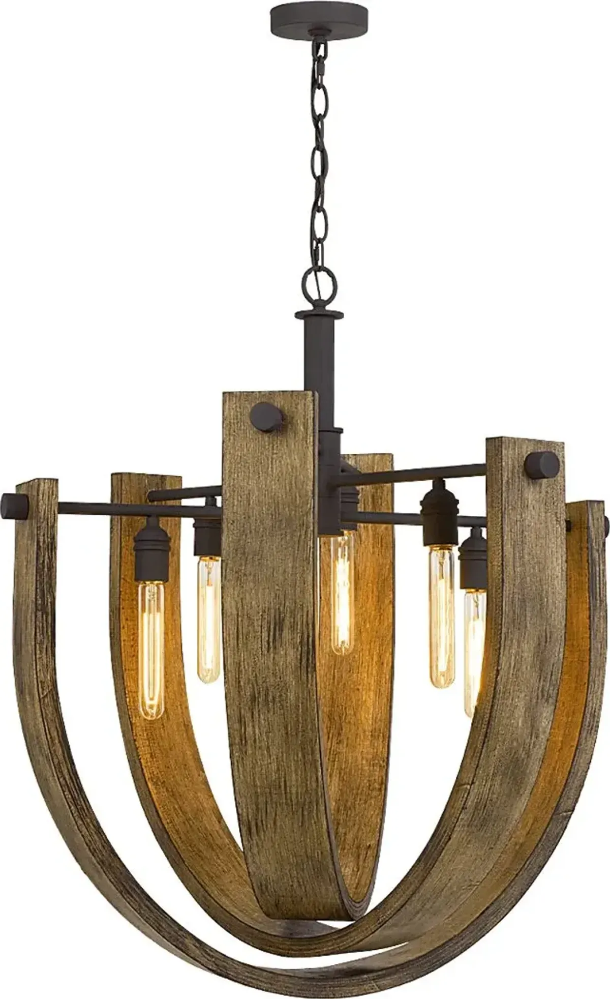 Ventor Place Oak Chandelier