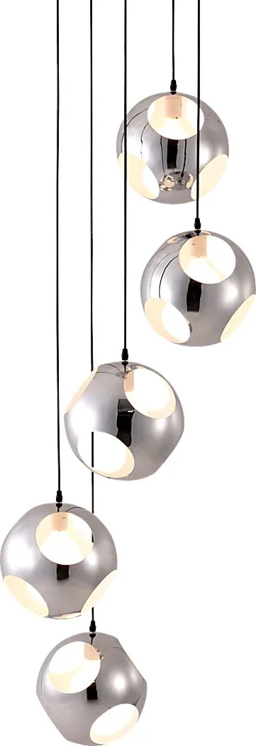 Oak Wood Court Chrome Chandelier