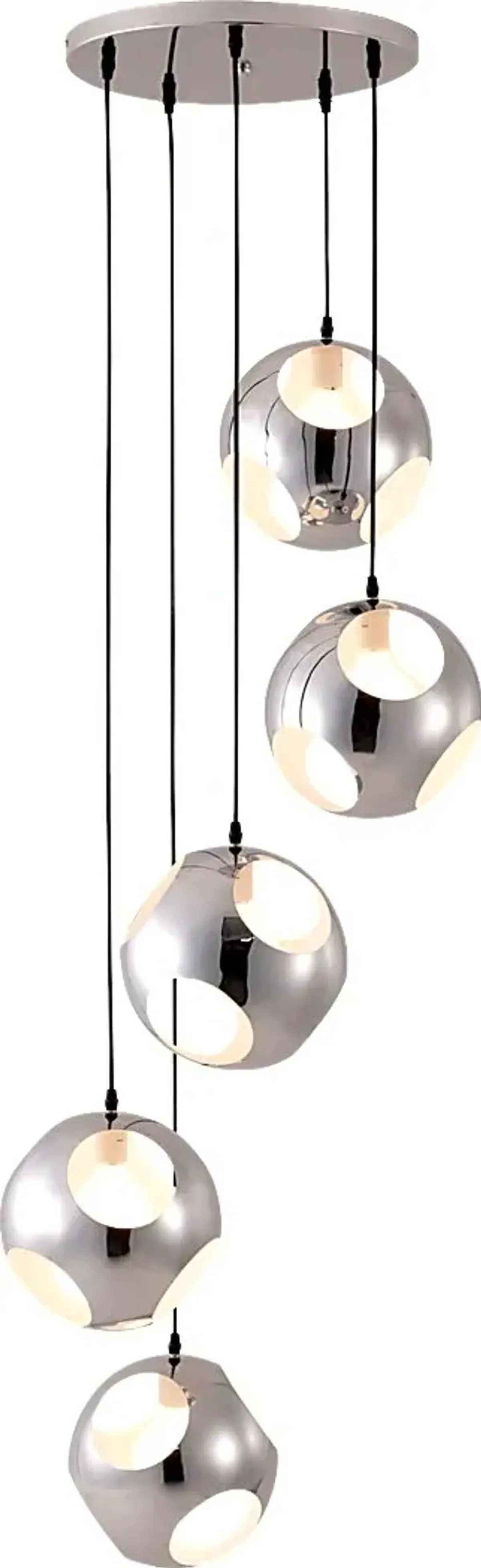 Oak Wood Court Chrome Chandelier