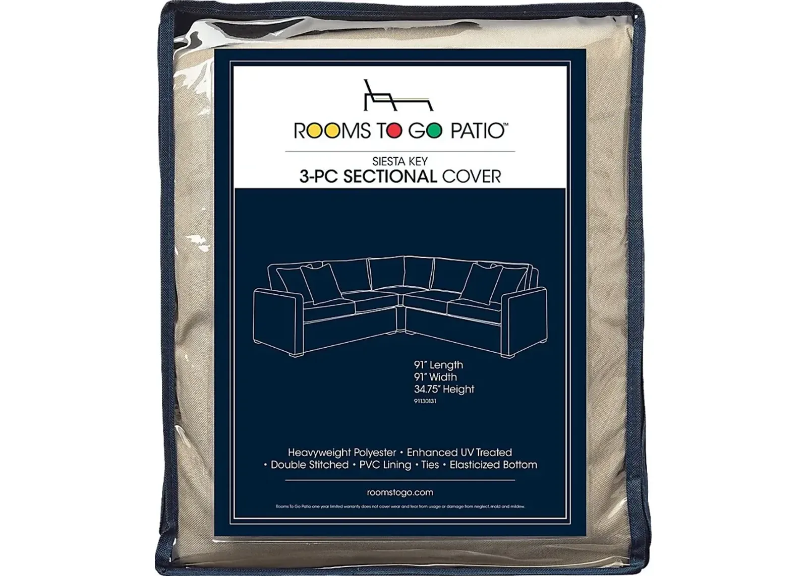 Siesta Key 3 Pc Patio Sectional Cover