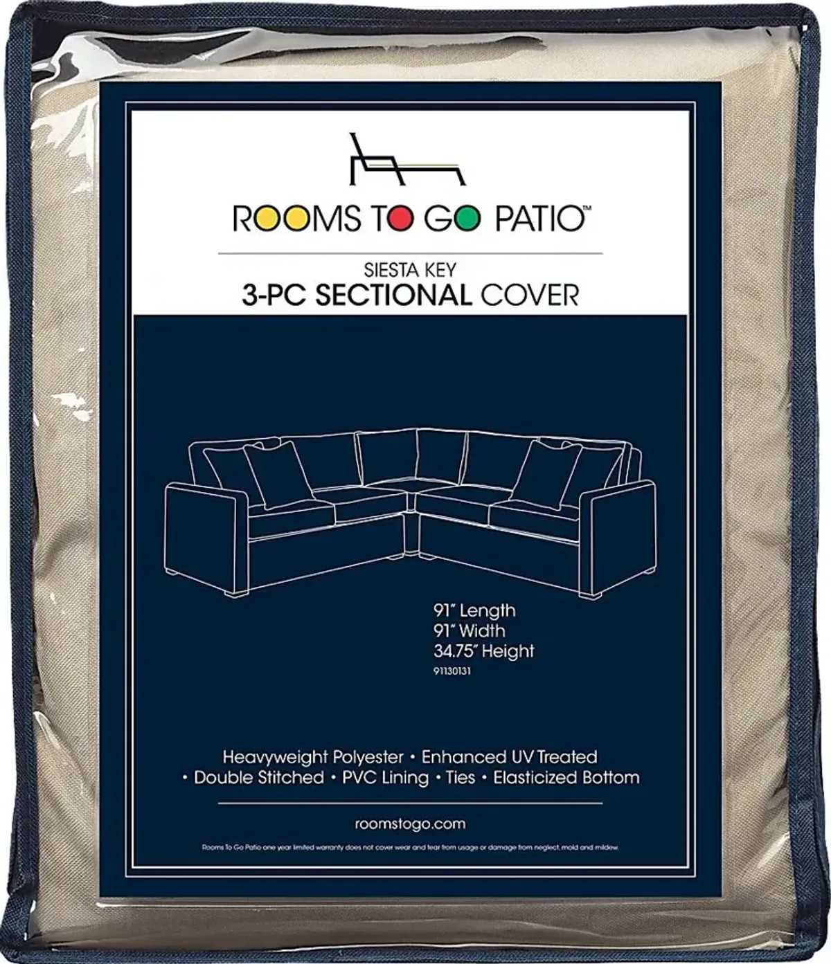 Siesta Key 3 Pc Patio Sectional Cover