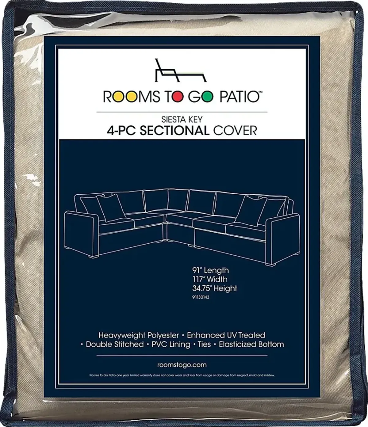 Siesta Key 4 Pc Patio Sectional Cover