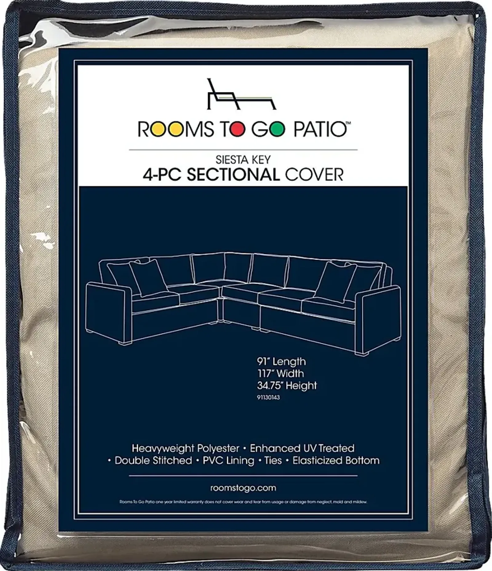 Siesta Key 4 Pc Patio Sectional Cover