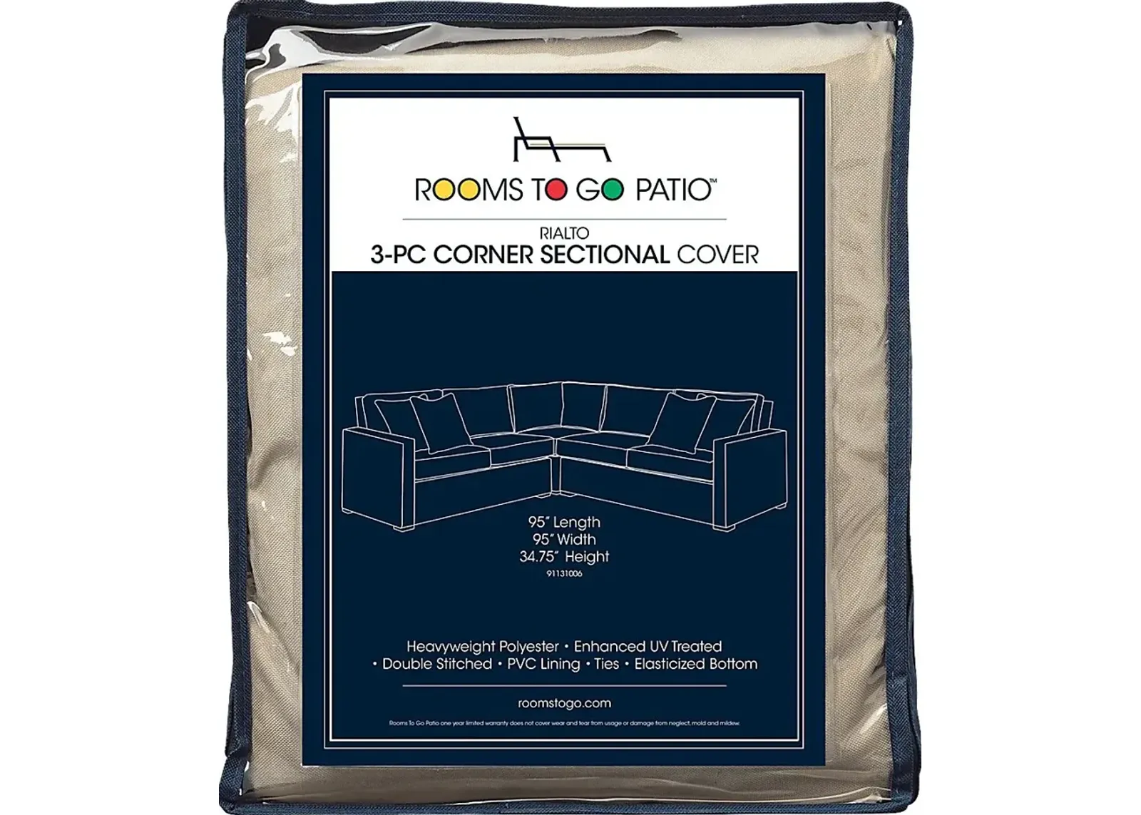 Rialto 3 Pc Patio Corner Sectional Cover