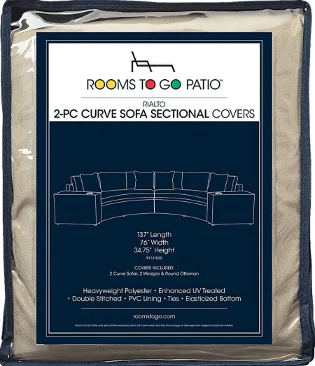 Rialto 2 Pc Patio Curved Sectional Cover