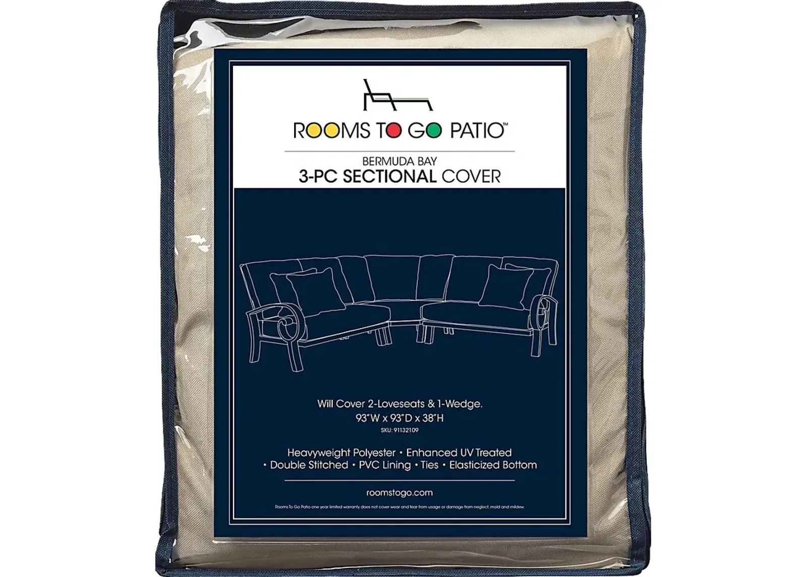 Bermuda Bay 3 Pc Patio Sectional Cover