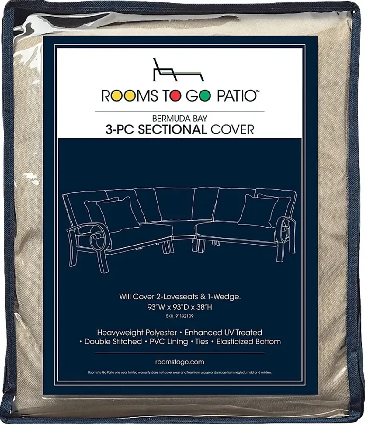 Bermuda Bay 3 Pc Patio Sectional Cover