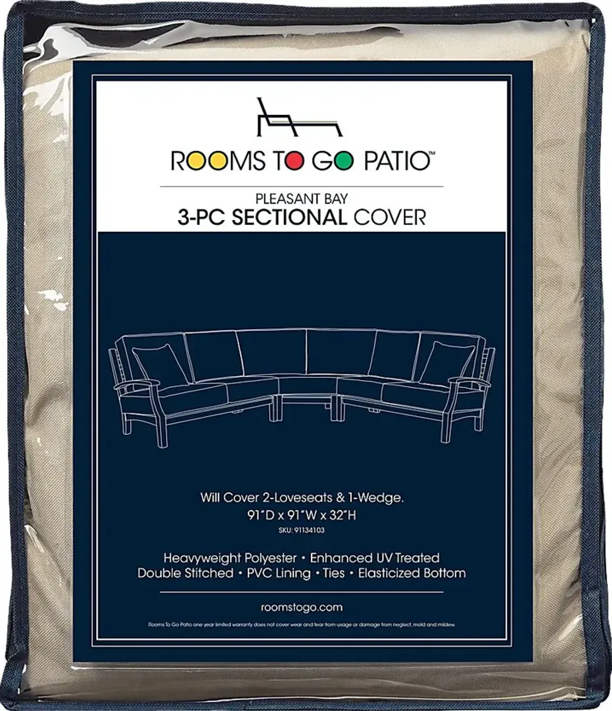 Pleasant Bay 3 Pc Patio Sectional Cover