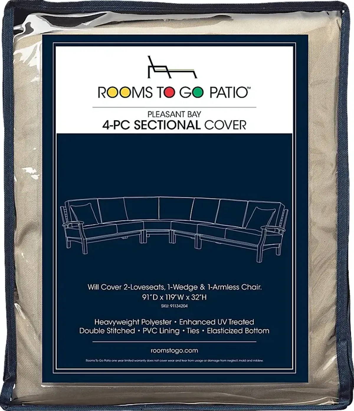 Pleasant Bay 4 Pc Patio Sectional Cover