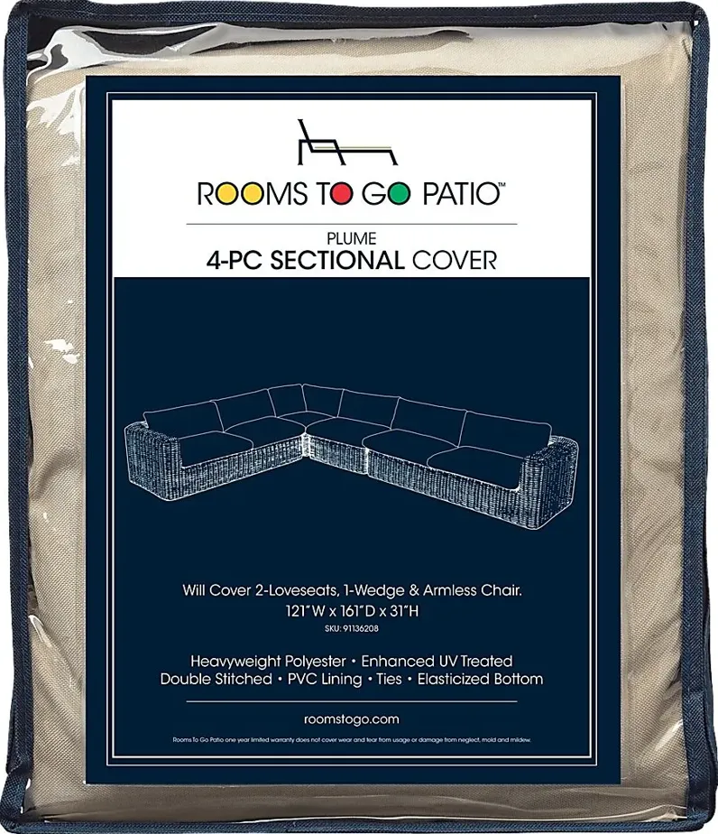 Plume 4 Pc Patio Sectional Cover