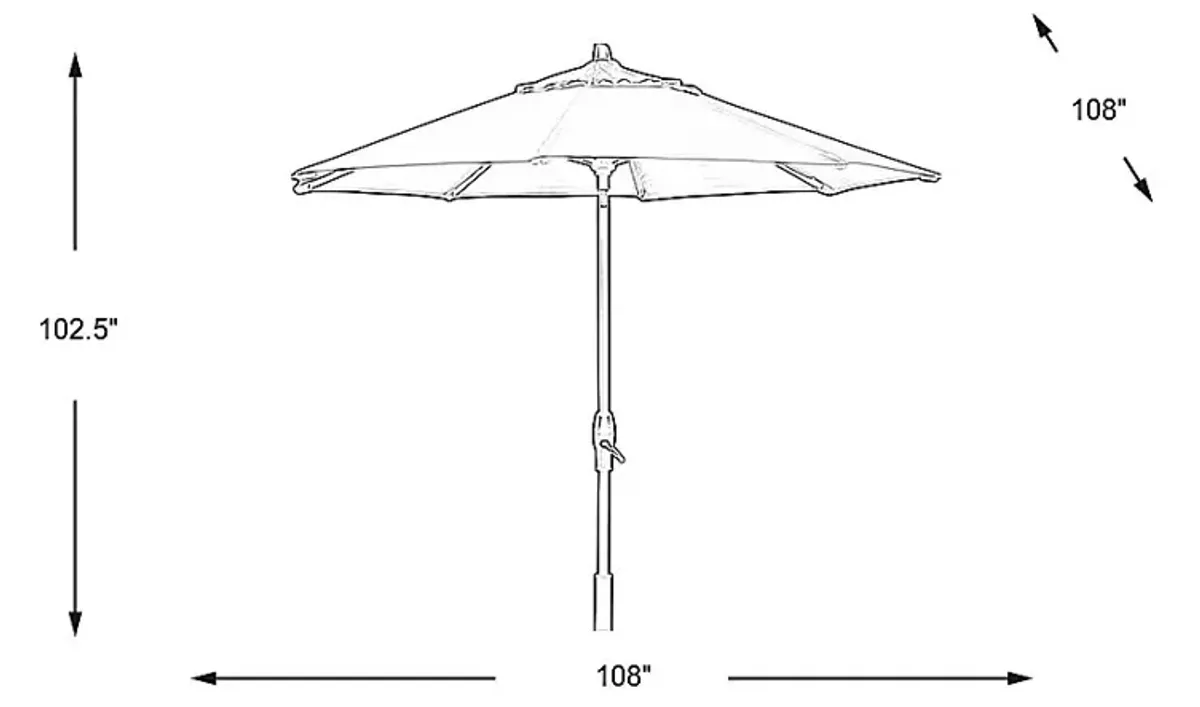 Seaport 9' Octagon Mineral Outdoor Umbrella