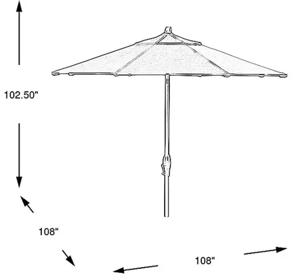 Seaport 9' Octagon Granite Outdoor Umbrella