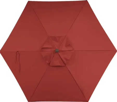 Coastal Point 9' Red Outdoor Umbrella with 50 lb. Base