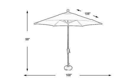 Coastal Point 9' Natural Outdoor Umbrella with 80 lb. Base