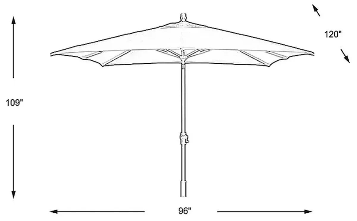 Seaport 8 x 10 Rectangle Pacific Blue Outdoor Umbrella