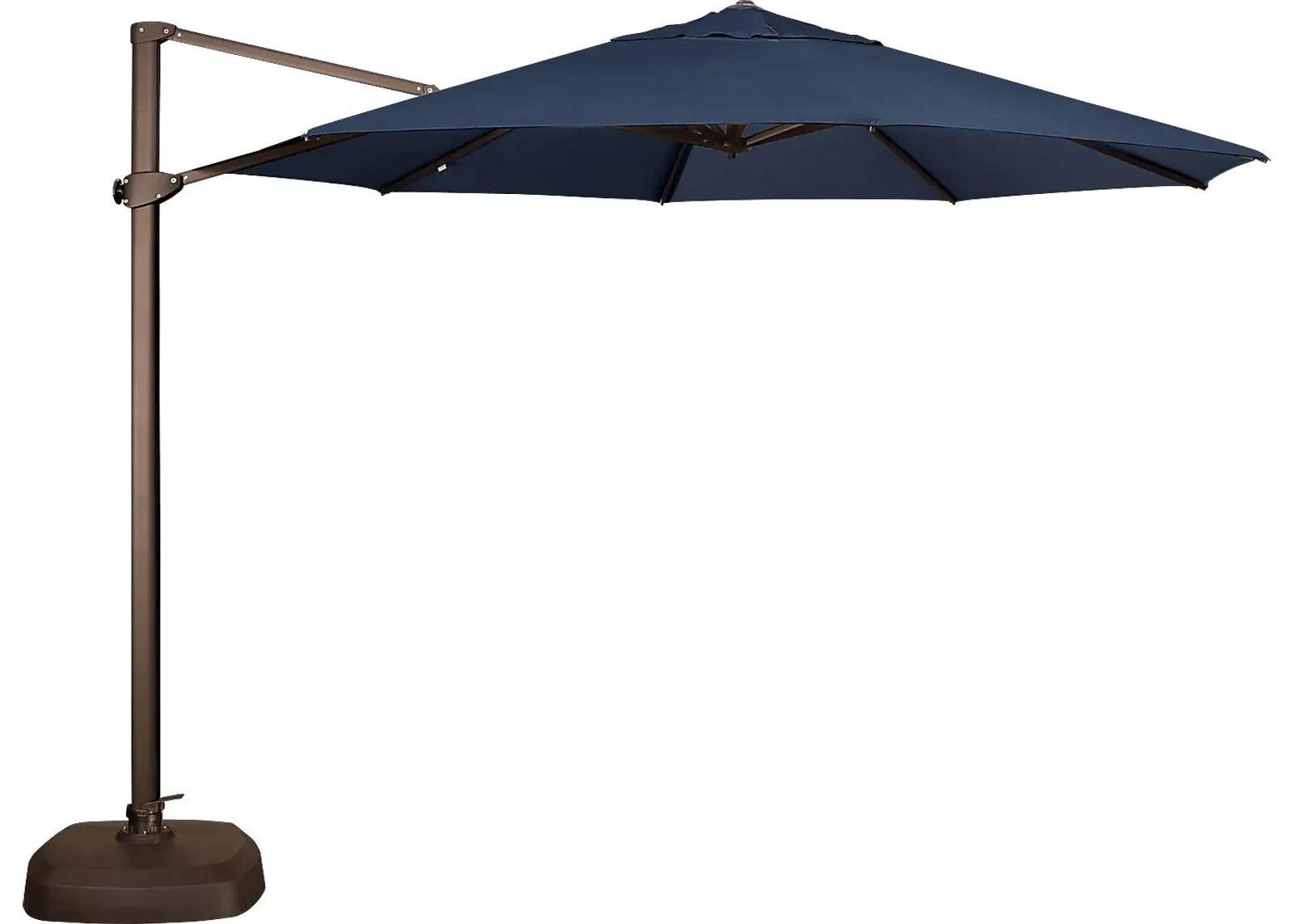 La Mesa Cove 11' Octagon Navy Outdoor Cantilever Umbrella with Base and Stand