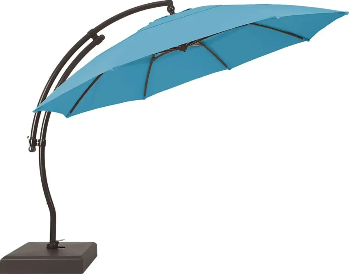 La Mesa Cove 13' Aruba Outdoor Curve Cantilever Umbrella with Base and Stand