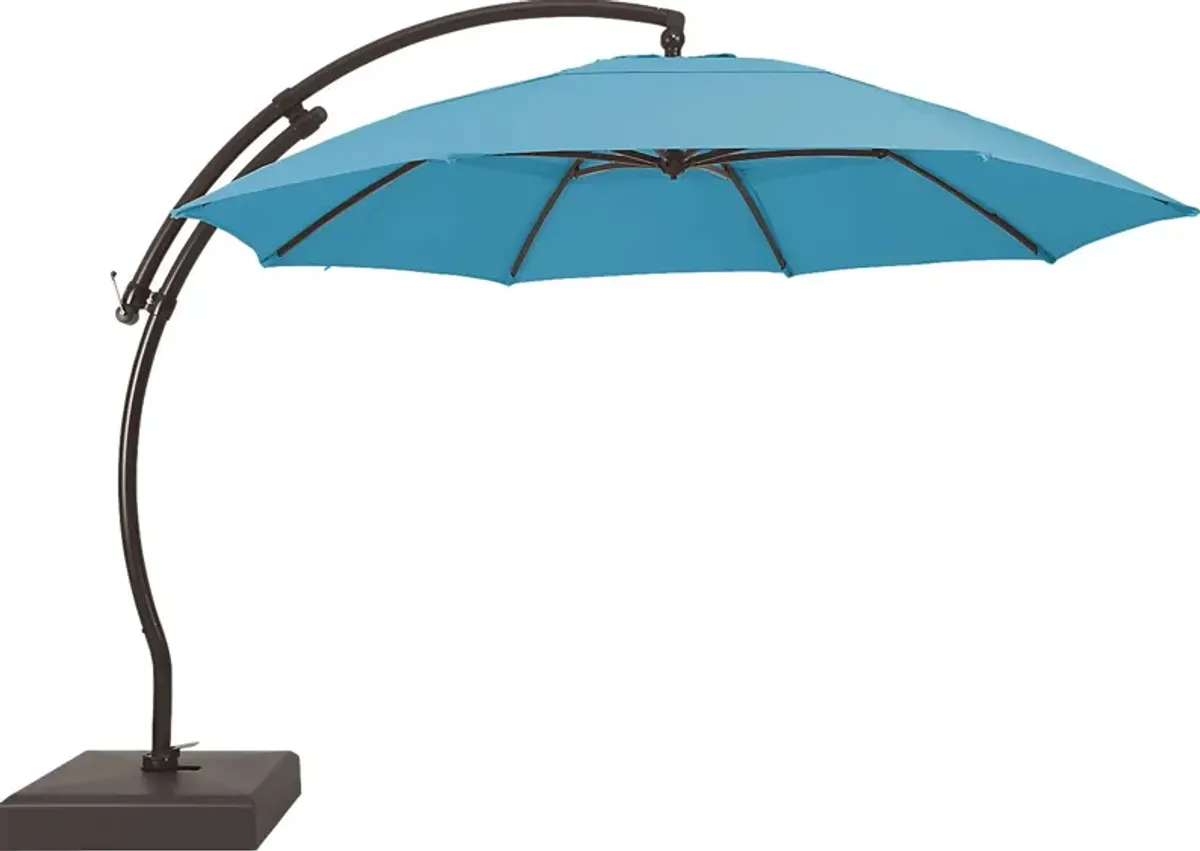 La Mesa Cove 13' Aruba Outdoor Curve Cantilever Umbrella with Base and Stand