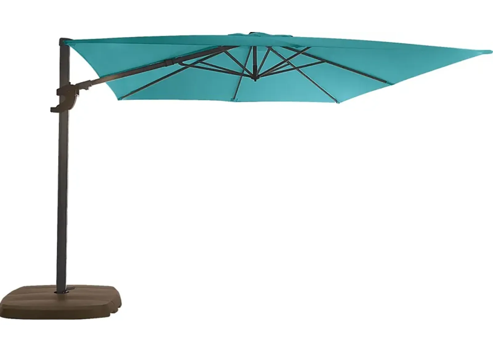 La Mesa Cove 10' Square Aruba Outdoor Cantilever Umbrella with Base and Stand